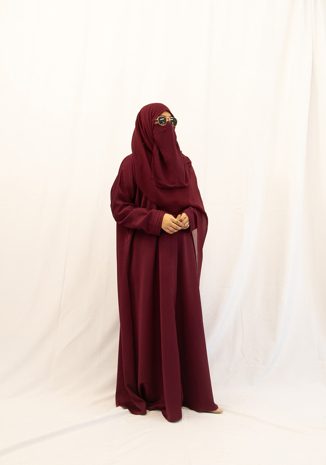 Premium Textured Abaya - Maroon